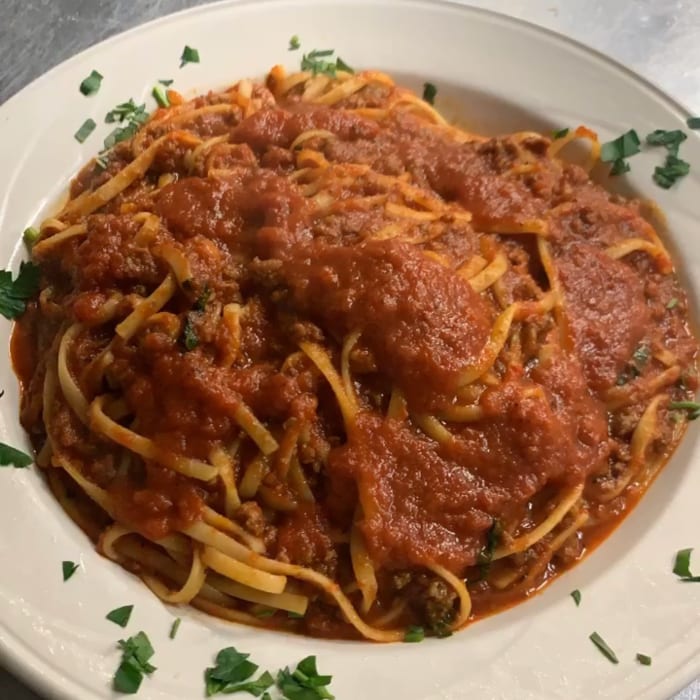 Meat Sauce Pasta.